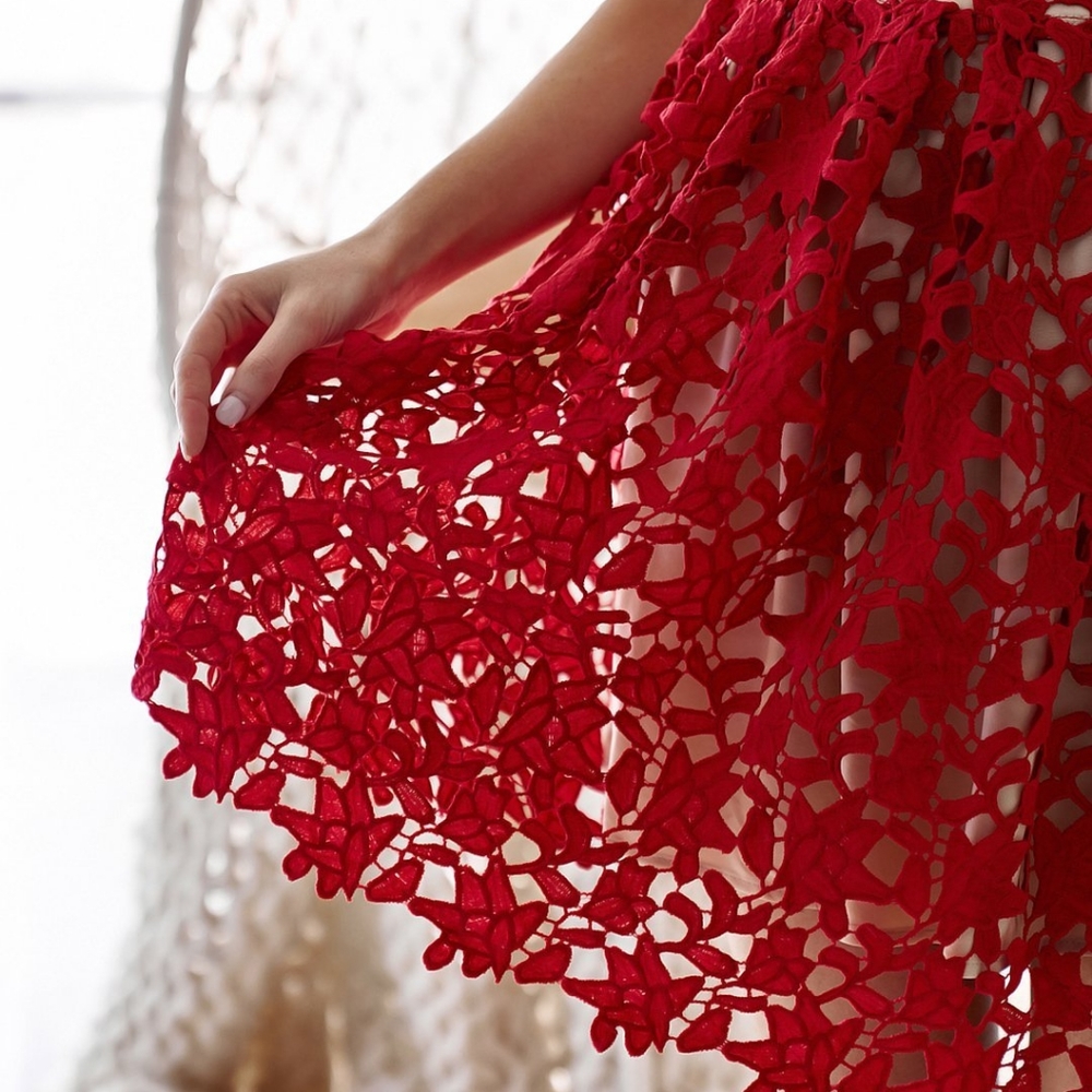 New! Two Sisters Red Elektra Lace Up dress - Picture 4 of 7